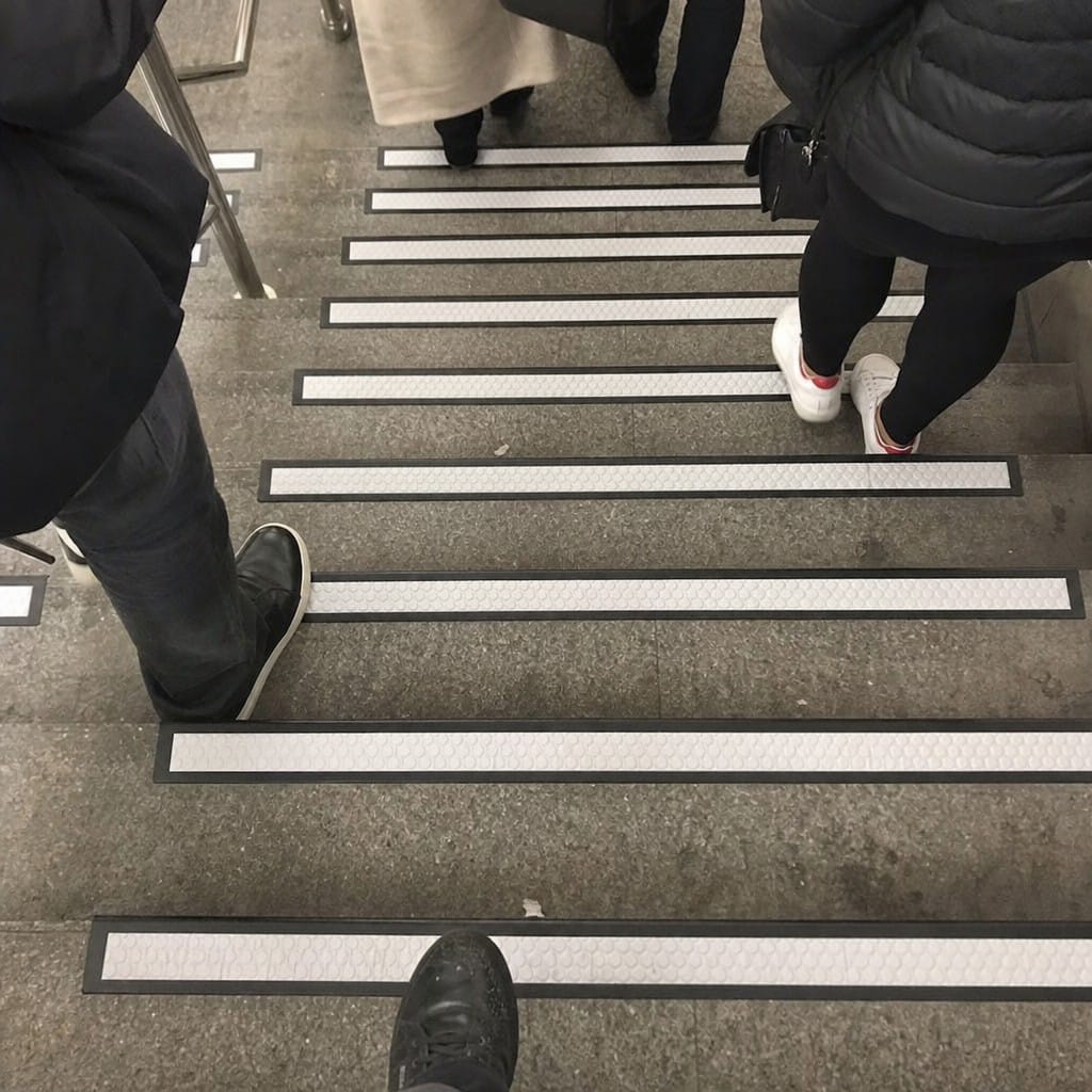 Customer photo review of Anti Slip Stair Nosing 56x32.5mm Black PVC, 11 Insert Colours