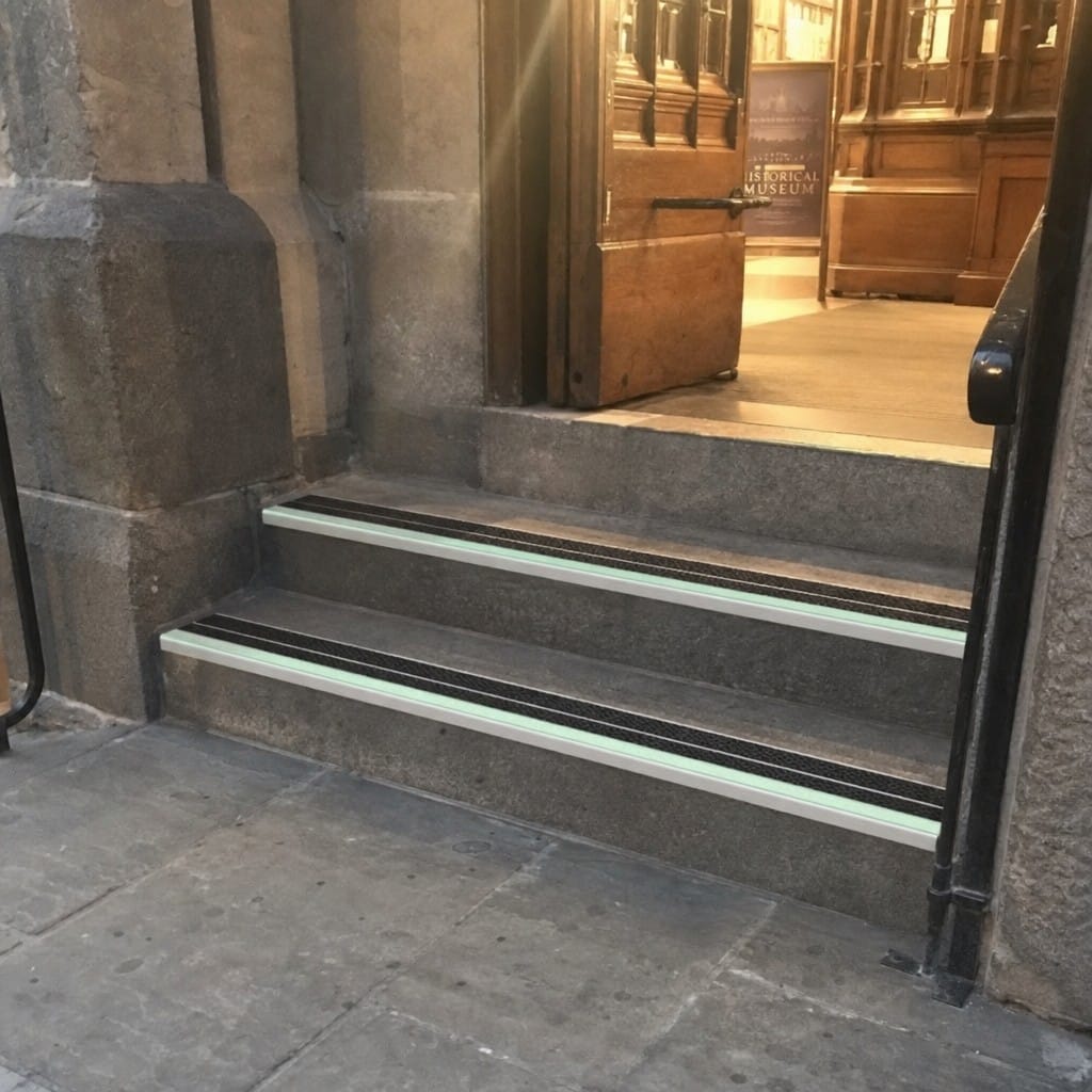 Customer photo review of Safety Stair Nosing 85x30mm Slip Resistant Aluminium Indoor Outdoor