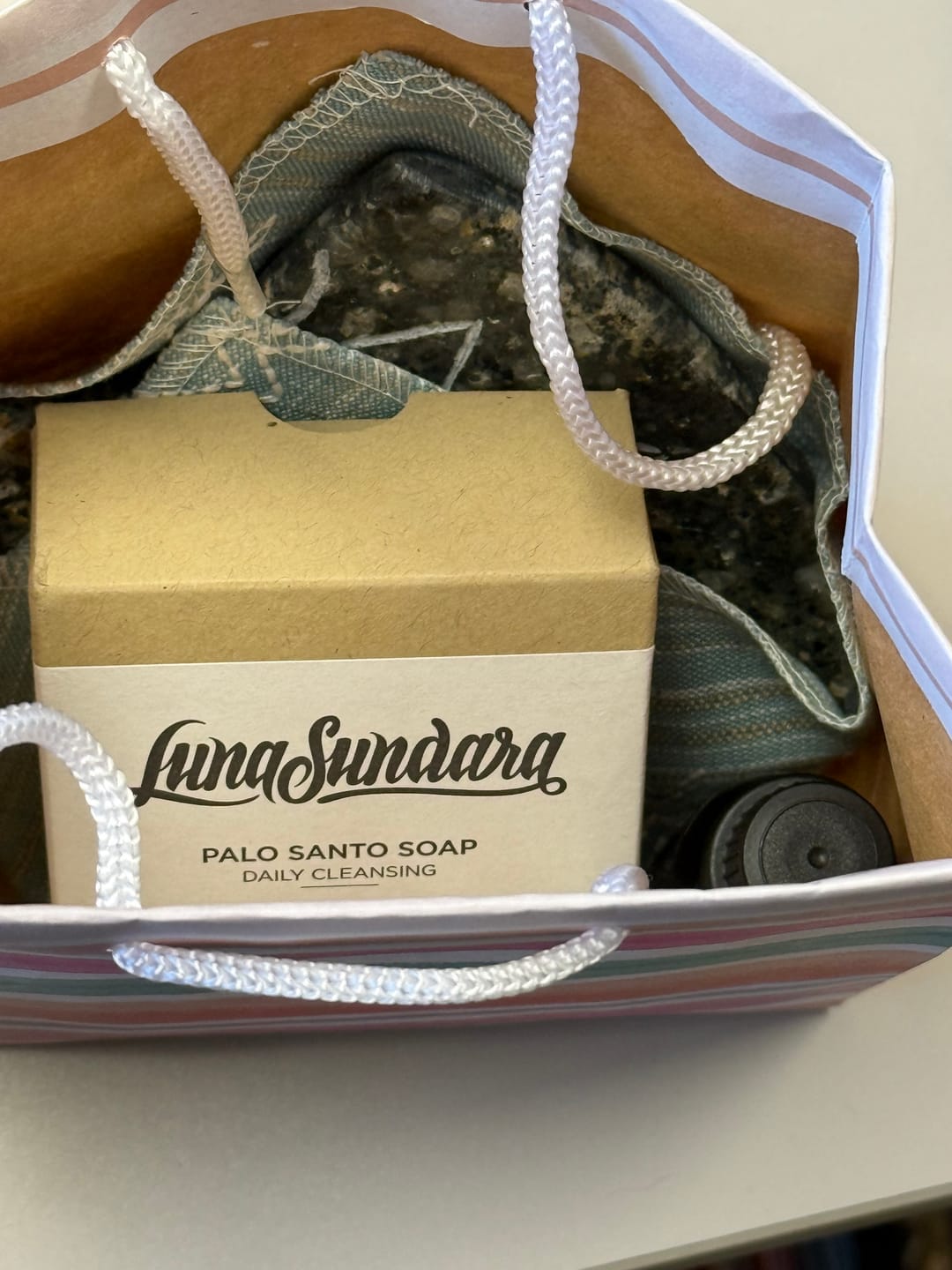 Customer photo review of Palo Santo Soap | Vegan Moisturizing Exfoliating Bar