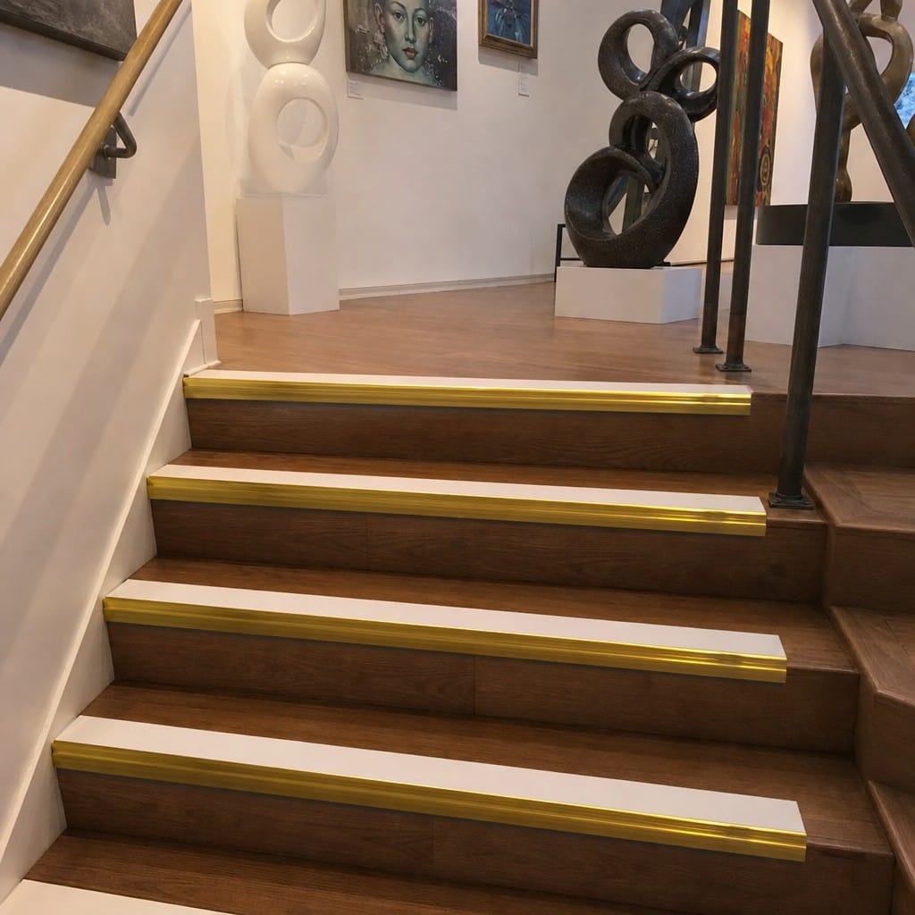 Customer photo review of Heavy Duty Aluminium Stair Nosing 3.22m Slip Resistant