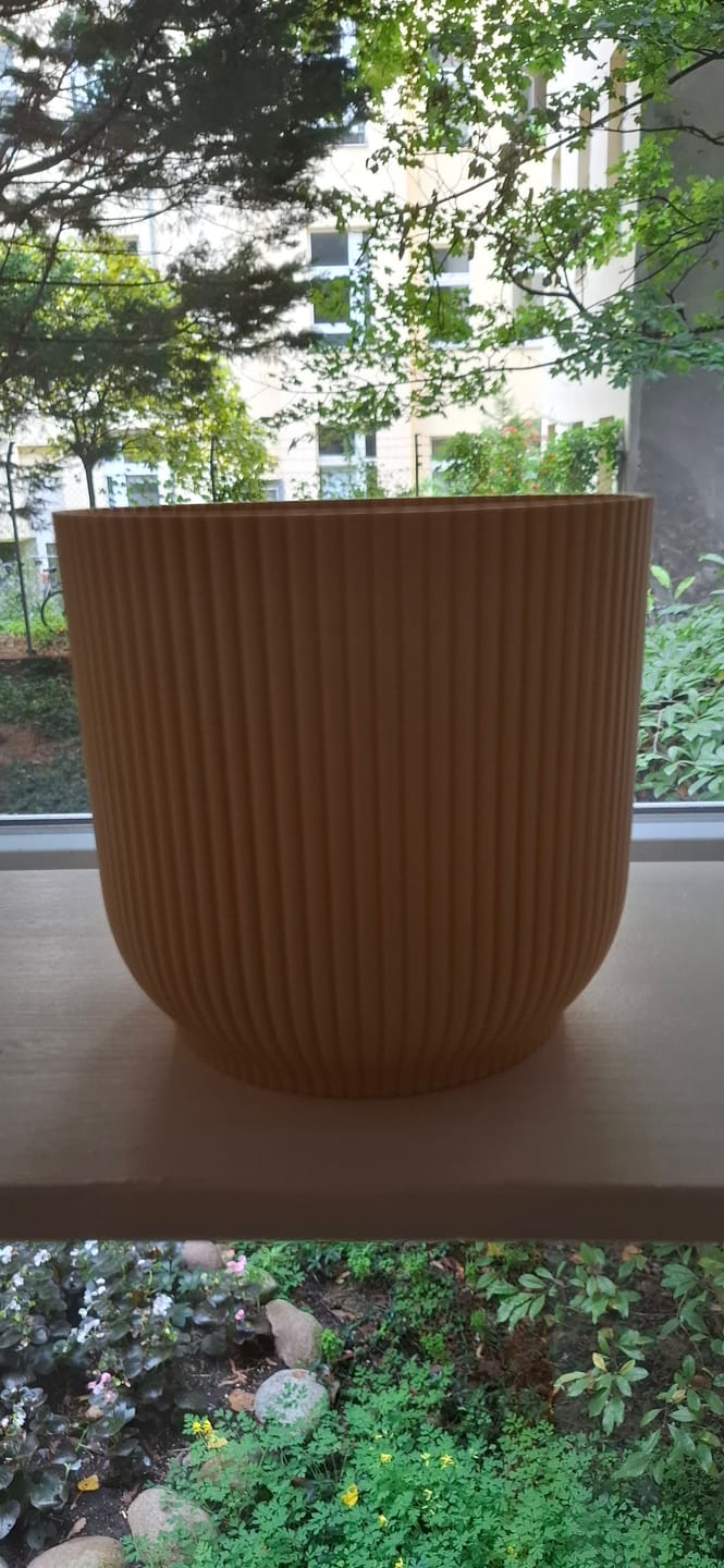 Customer photo review of ÜBERTOPF ELHO VIBES FOLD RUND BUTTERGELB