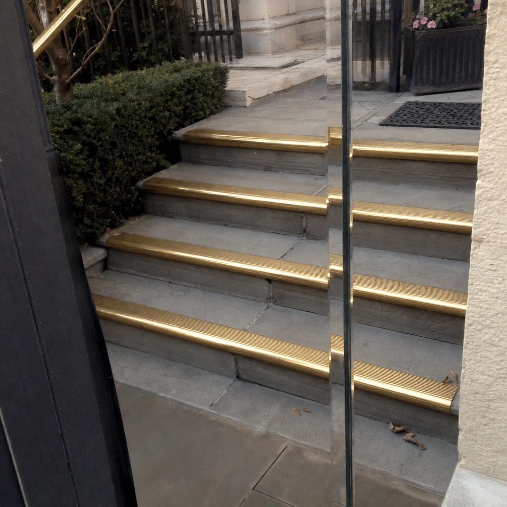 Customer photo review of Solid Brass Bullnose Stair Nosing 89mm Ribbed Tread, Cut to Size 700-2700mm
