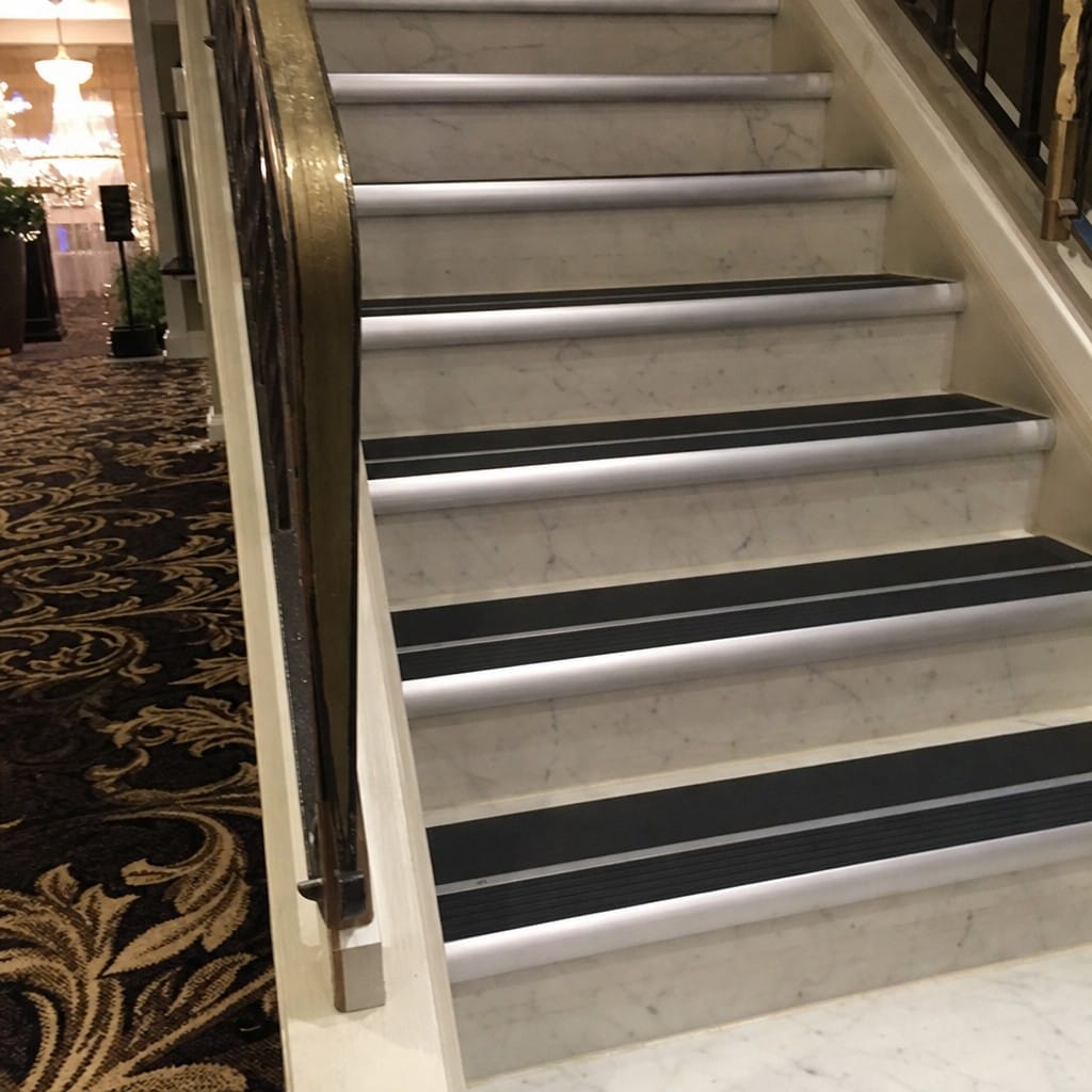 Customer photo review of Aluminium Bullnose Stair Nosing 68x40mm, 1m Bars, Anti-Slip Insert
