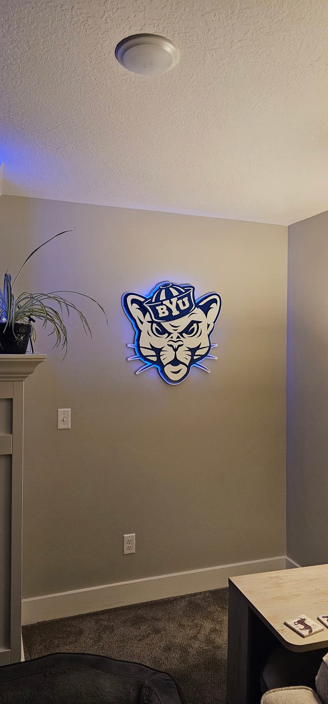 Customer photo review of Brigham Young Cougars BYU Sailor Cougar 3D Vintage Metal Wall Art