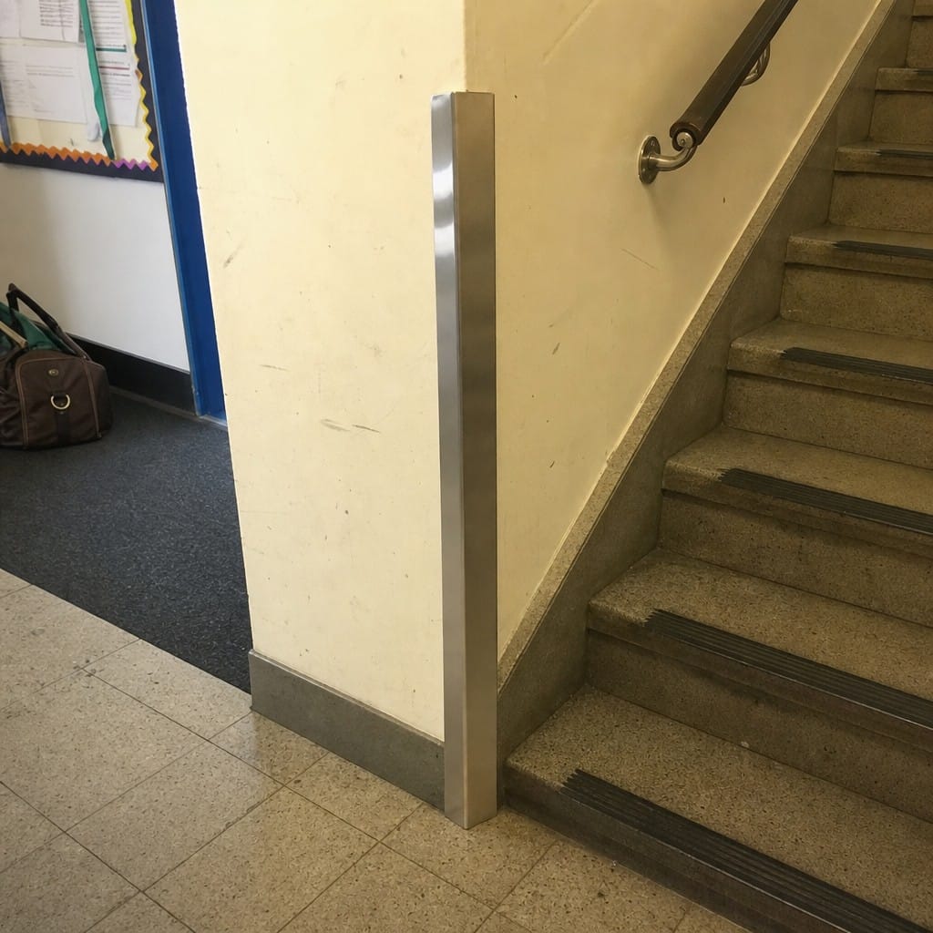 Customer photo review of Aluminium 90° Corner Guard – Brushed Finish Wall Edge Protector 2.5m