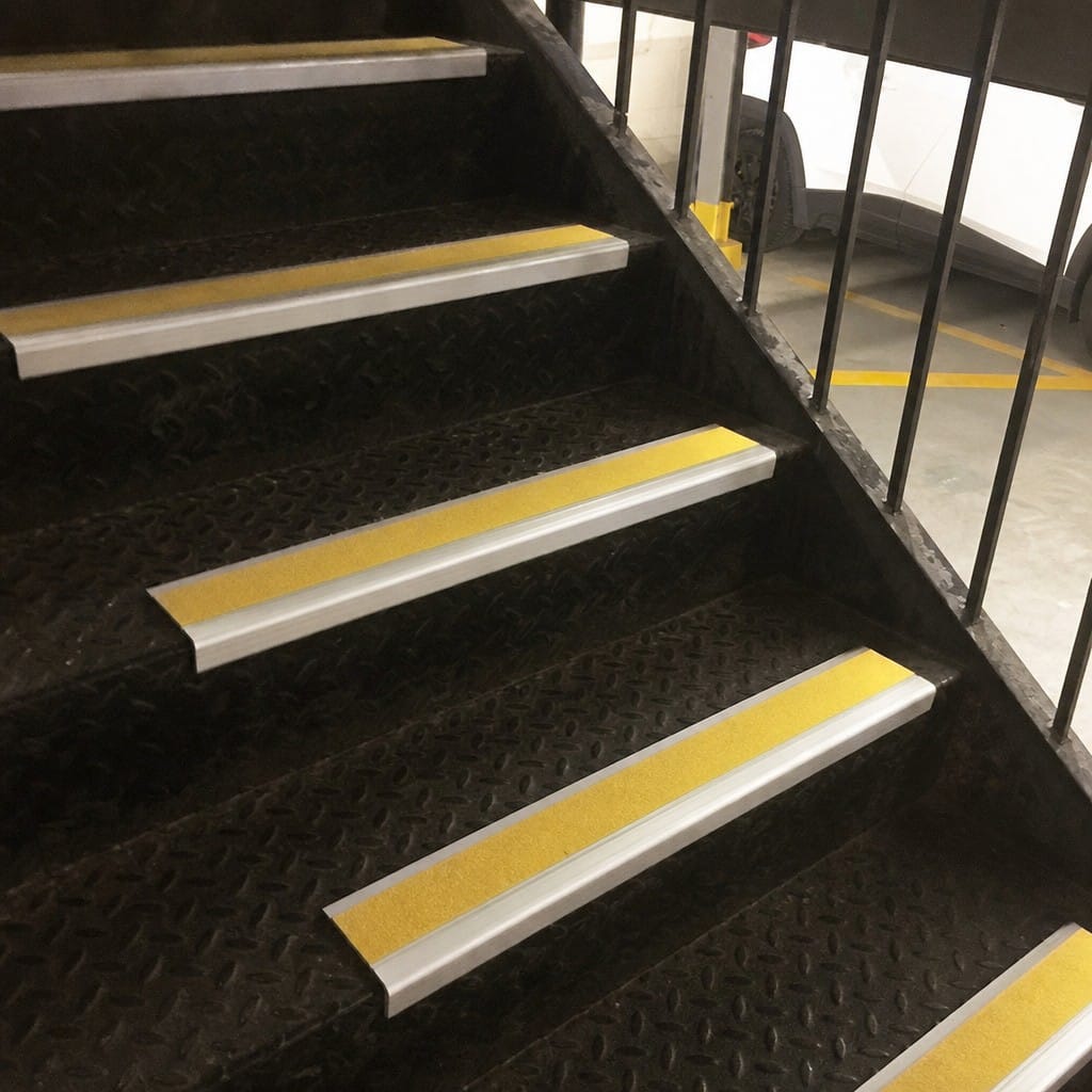 Customer photo review of Aluminium Stair Nosing 68x33mm Silicon Carbide Ramped Anti Slip