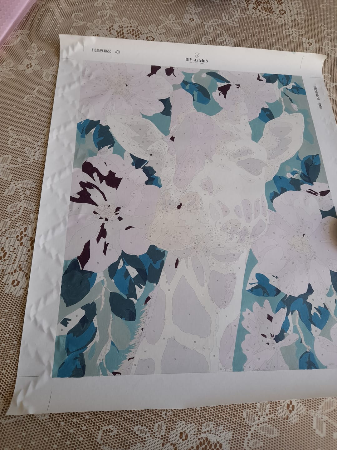 Customer photo review of Purple Giraffe | Paint by Number