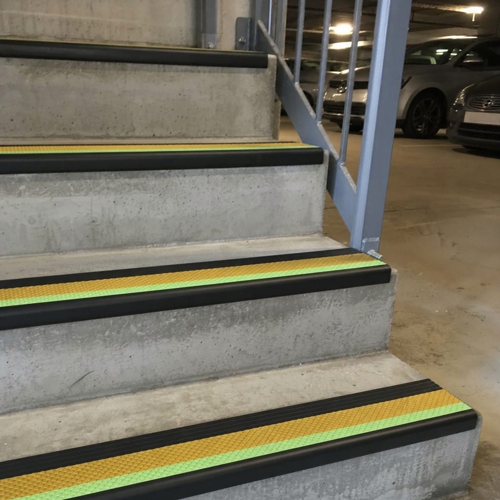 Customer photo review of PVC Stair Nosing 60x32mm Outdoor Grade Anti Slip Glow Edge, 4 Colours