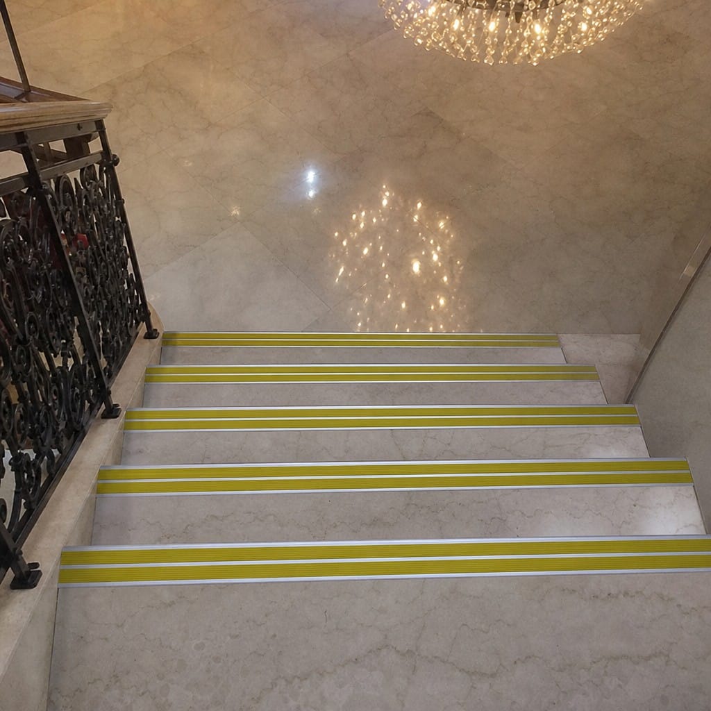 Customer photo review of Raked Double Channel Stair Nosing 90x32mm Aluminium, 1m & 2m