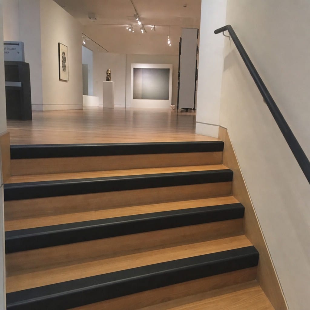 Customer photo review of Raked Back Stair Nosing 62x55mm Aluminium, 5mm Gauge, 1m & 2m