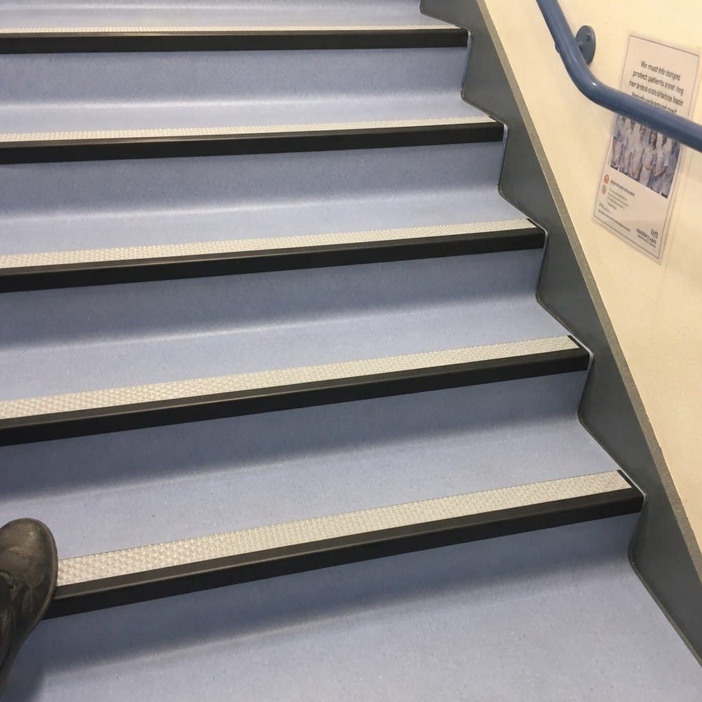 Customer photo review of Anti Slip Stair Nosing 56x32.5mm Black PVC, 11 Insert Colours