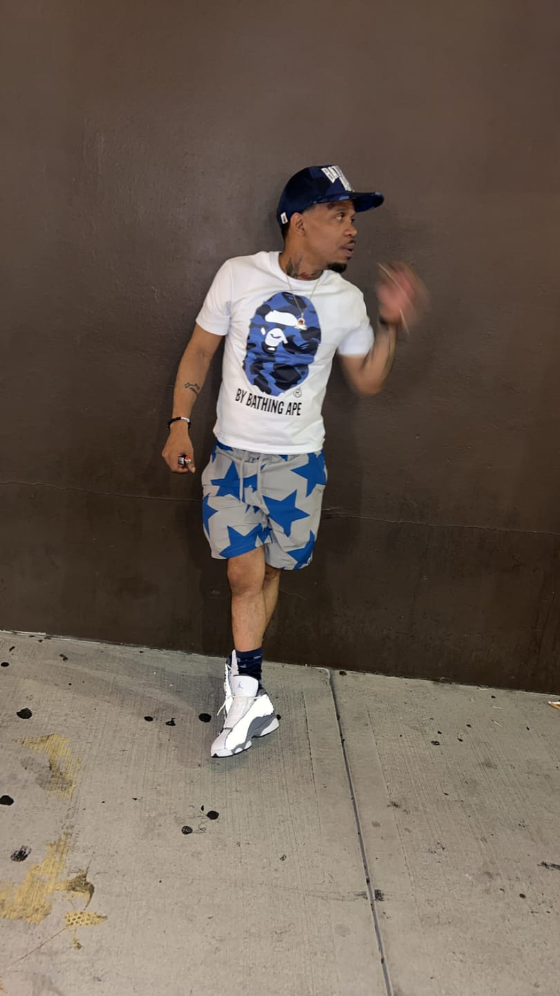 Customer photo review of BAPE Color Camo Big Ape Head Tee 'White/Navy'
