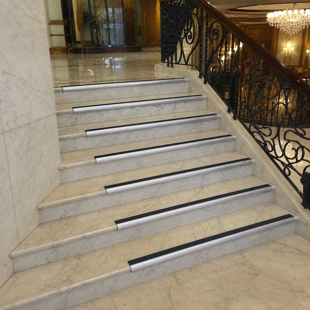 Customer photo review of Semi-Rounded Bullnose Anti-Slip Stair Nosing 73 x 39mm | 8 Colours
