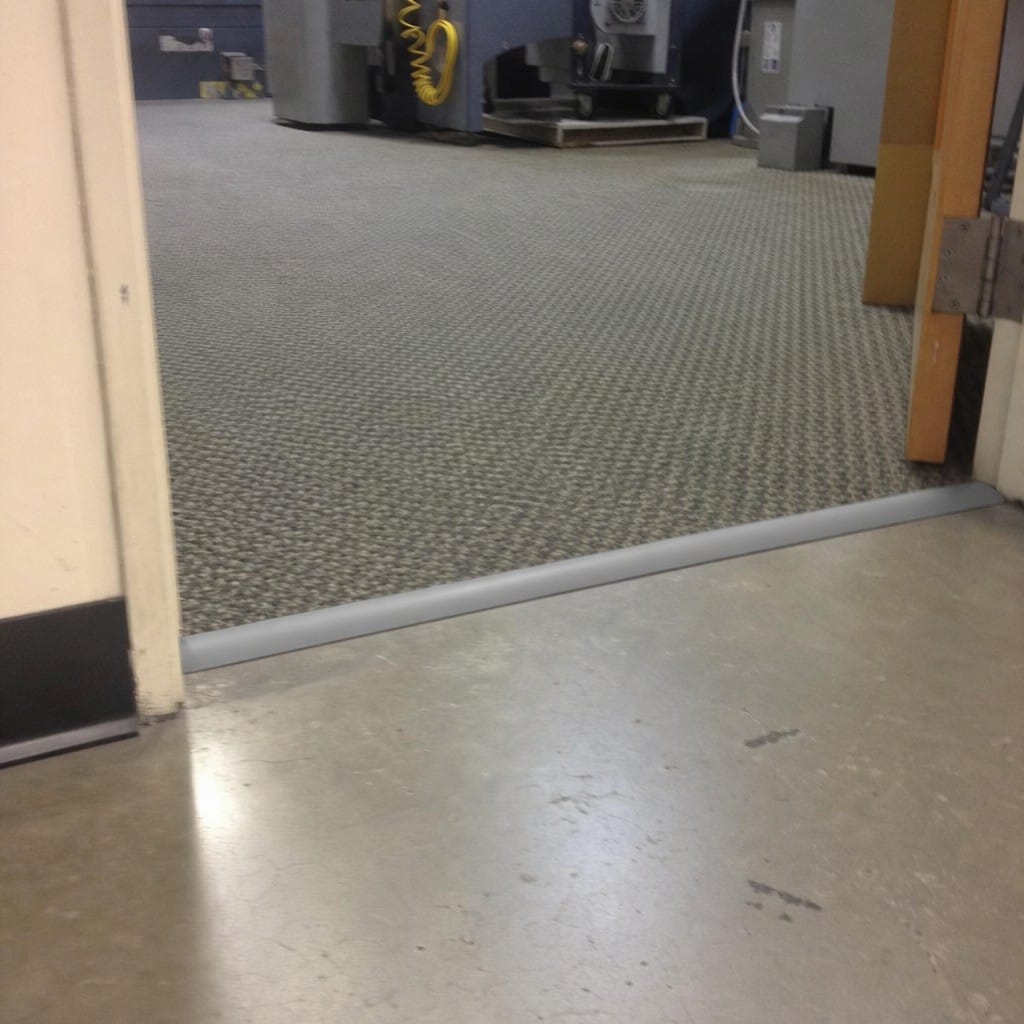 Customer photo review of Self-Adhesive PVC Floor Transition Strip | Carpet to Laminate Threshold