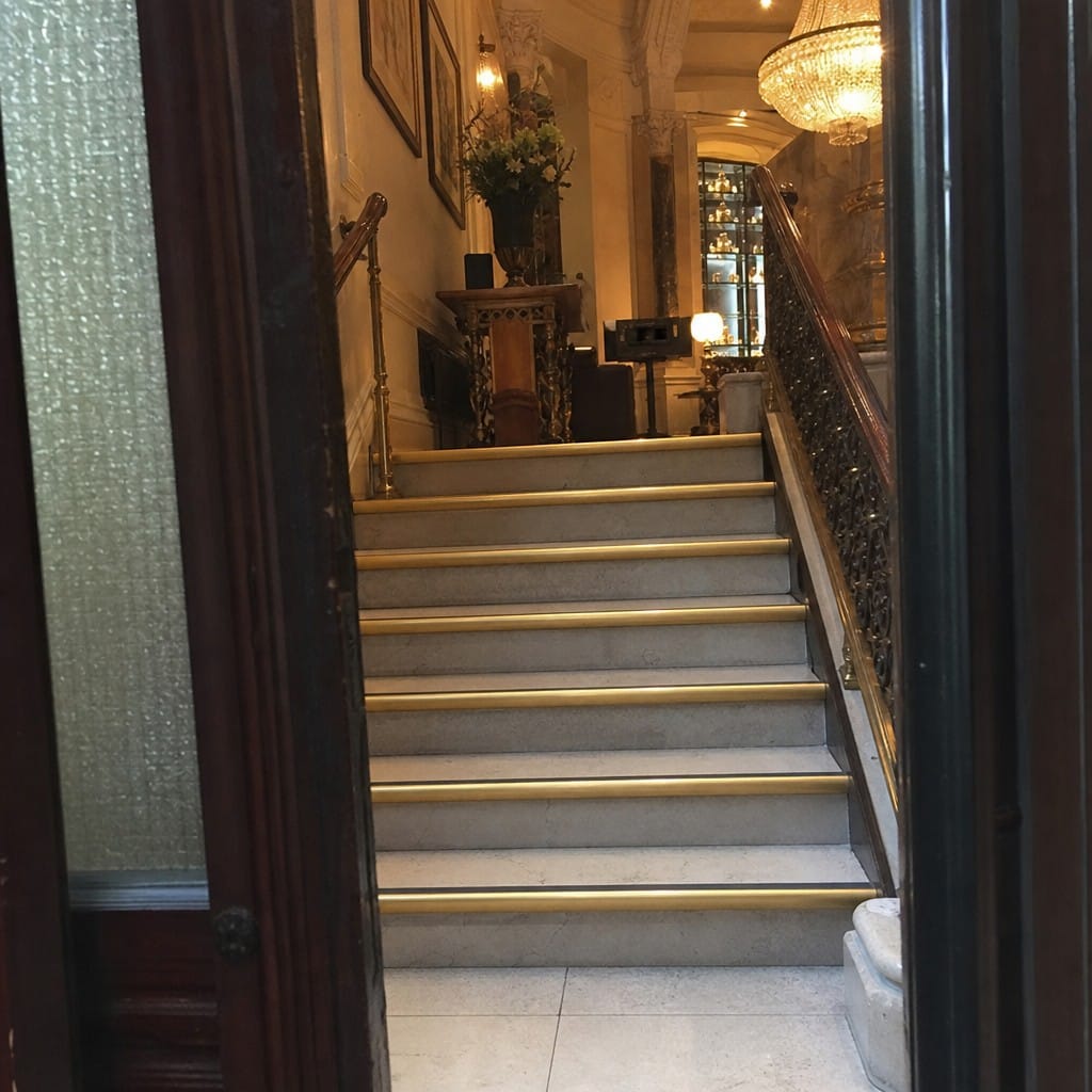 Customer photo review of Solid Brass Stair Nosing 63.5mm Bullnose, Anti-Slip Insert, Cut to Size