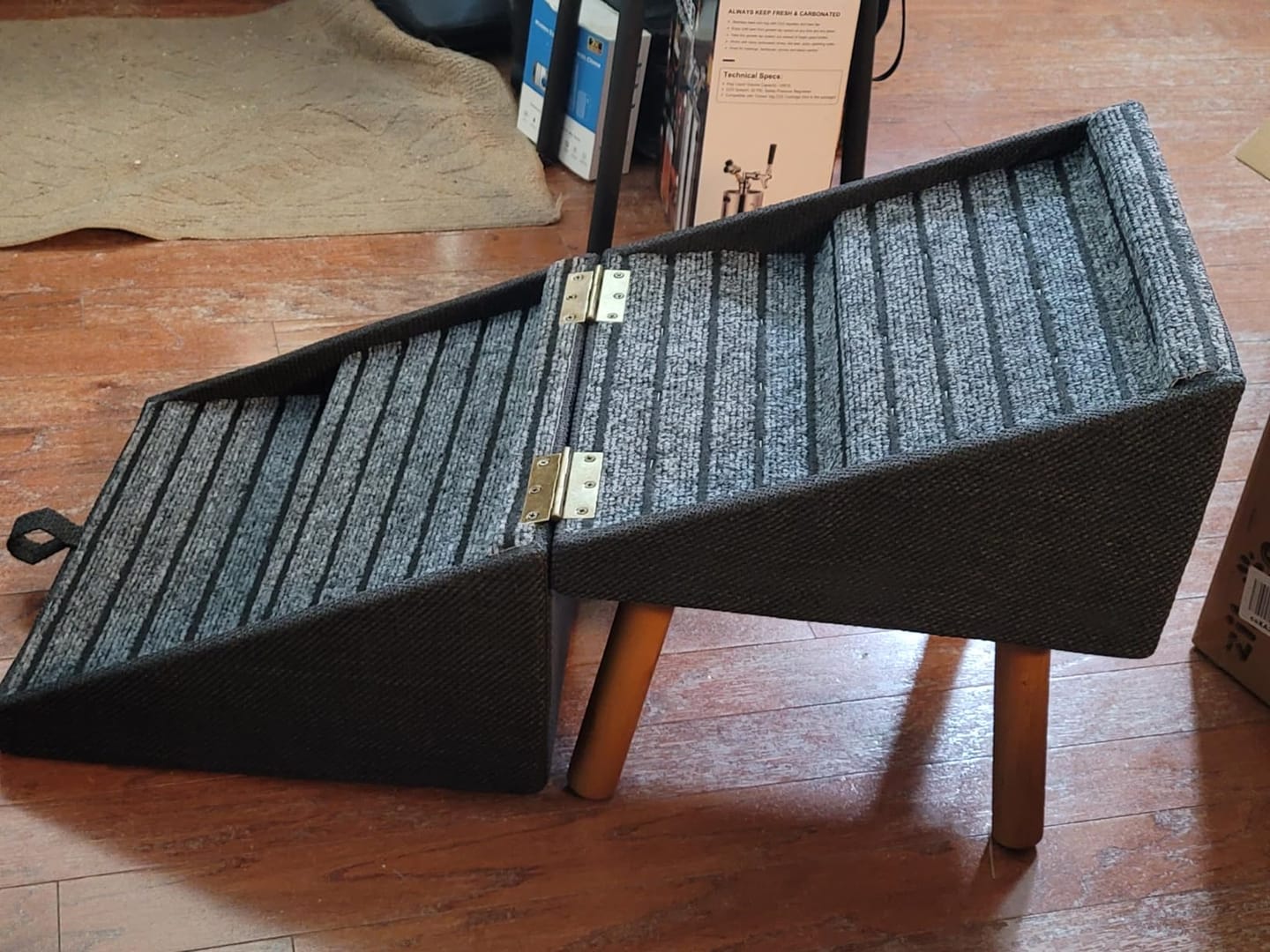 Customer photo review of 2-in-1 Foldable Dog Stairs Ramp for Bed and Couch