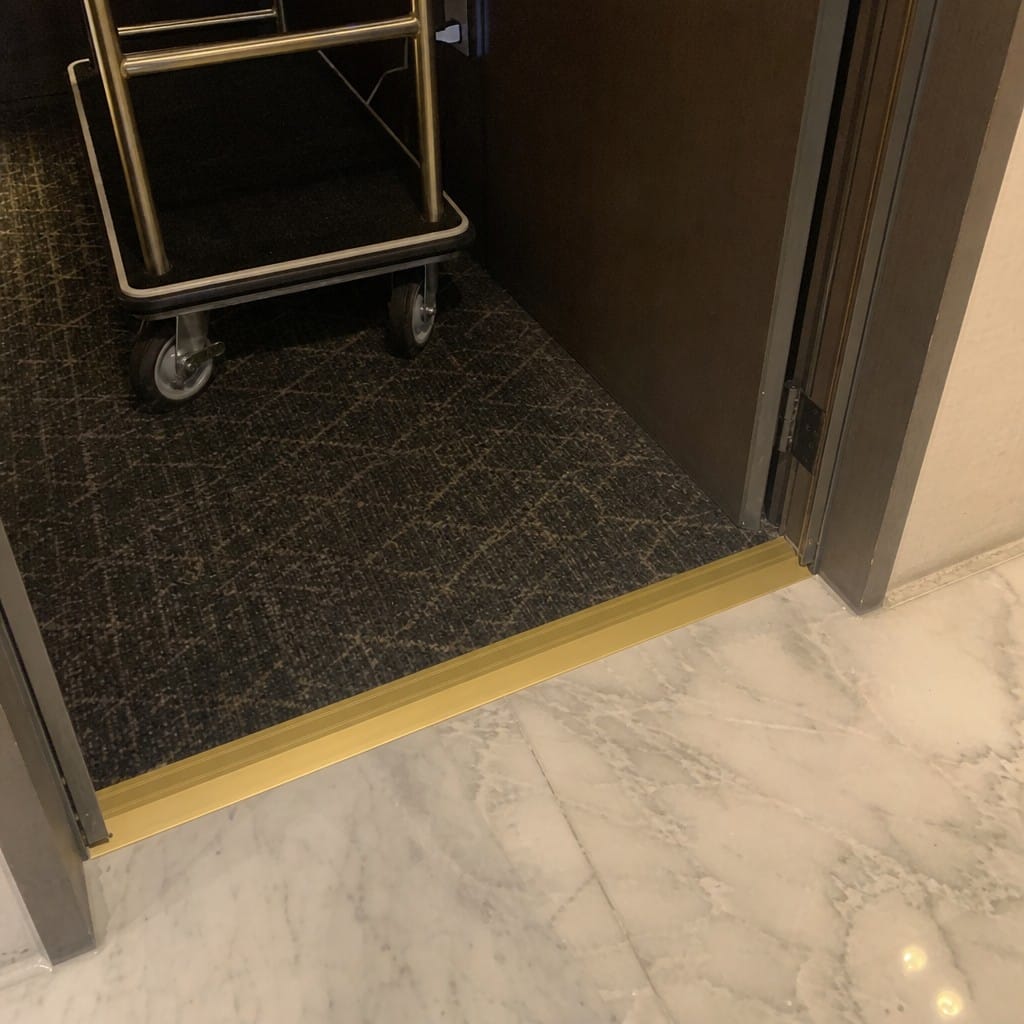 Customer photo review of Self Adhesive Aluminium Ramp Transition Strip 50mm x 14mm for Floor Level Changes