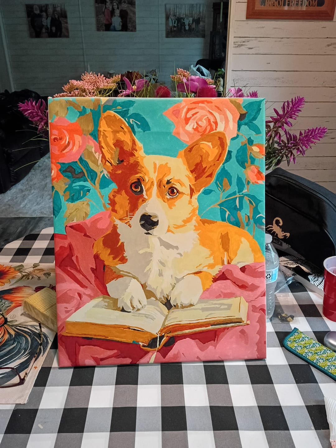 Customer photo review of Intelligent Corgi | Paint by Number