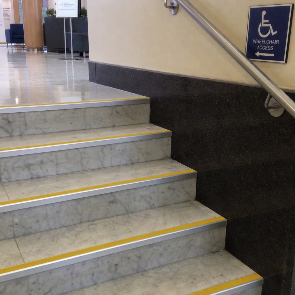 Customer photo review of DDA Anti-Slip Aluminium Stair Nosing | 67mm × 55mm | Part M Compliant | 8 Colours