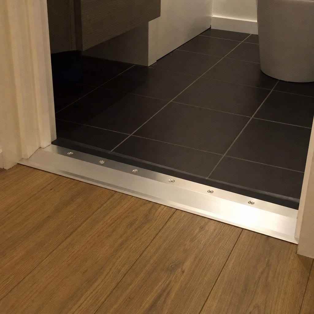 Customer photo review of Aluminium Ramp Threshold Profile 38mm Screw Fit, 8mm & 10mm Floors