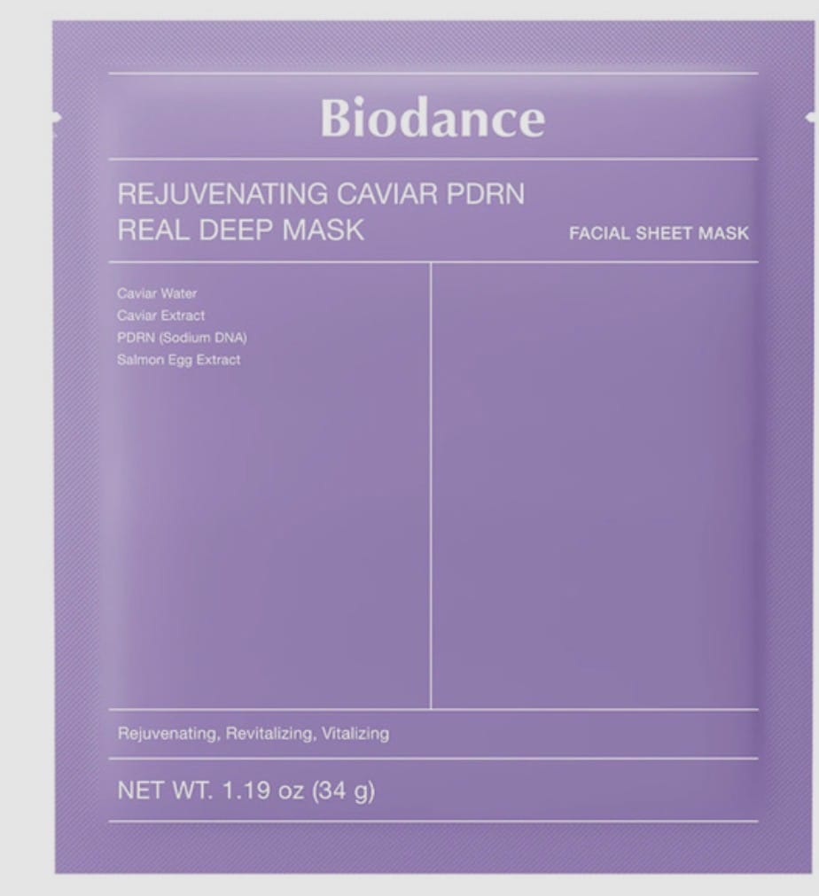 Customer photo review of Nakts hidrogēla maska Biodance Rejuvenating Caviar PDRN Real Deep Mask
