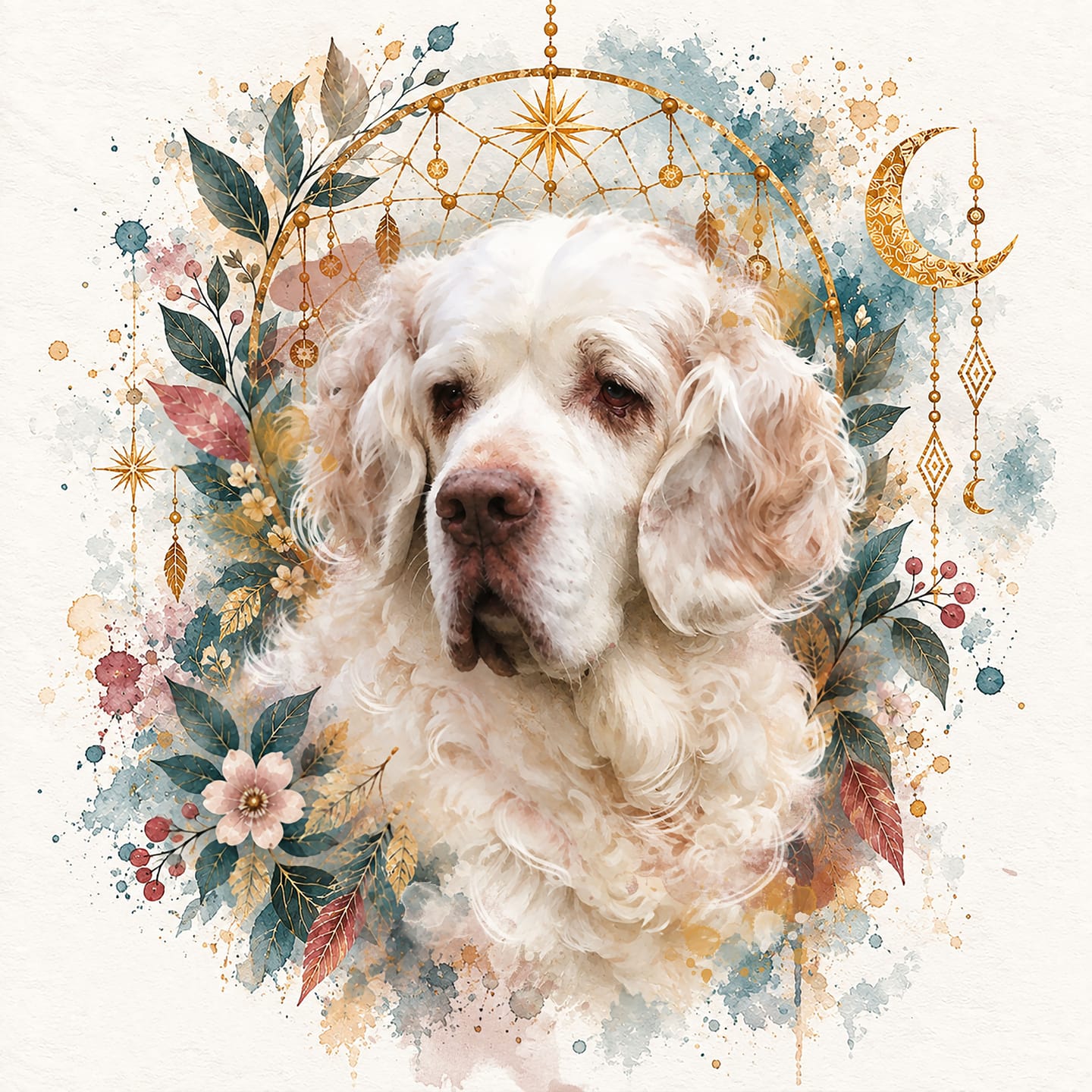 Customer photo review of Watercolor Pet Portrait-The Dreamcatcher