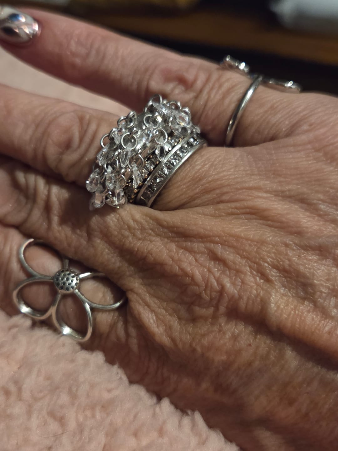 Customer photo review of Icy Sparkle Tassel Ring