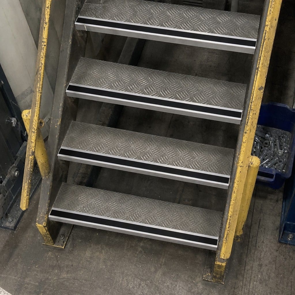 Customer photo review of Aluminium Stair Nosing 62x33mm Anti Slip Square Edge, Heavy Duty 2.77m
