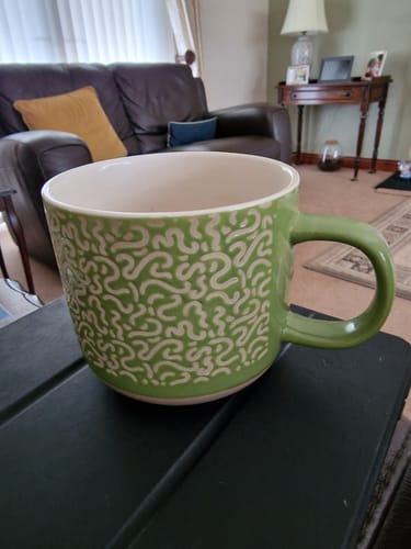 Customer photo review of Belleek Living Squiggle Mugs Set of 4