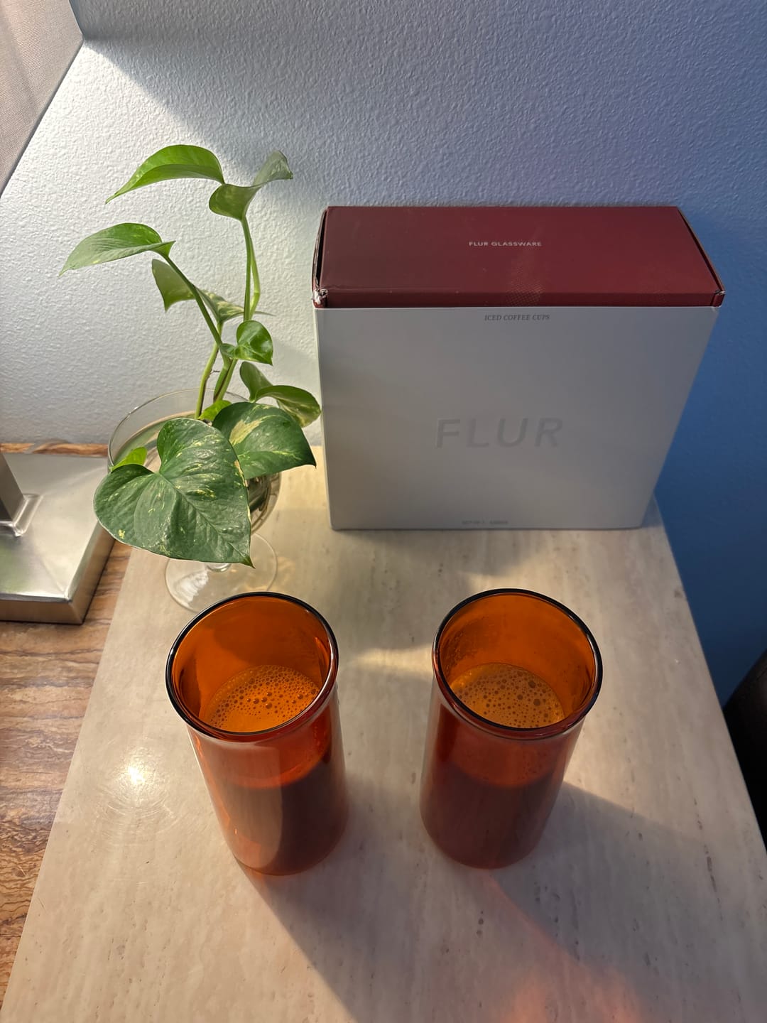 Customer photo review of FLUR Iced Coffee Glasses