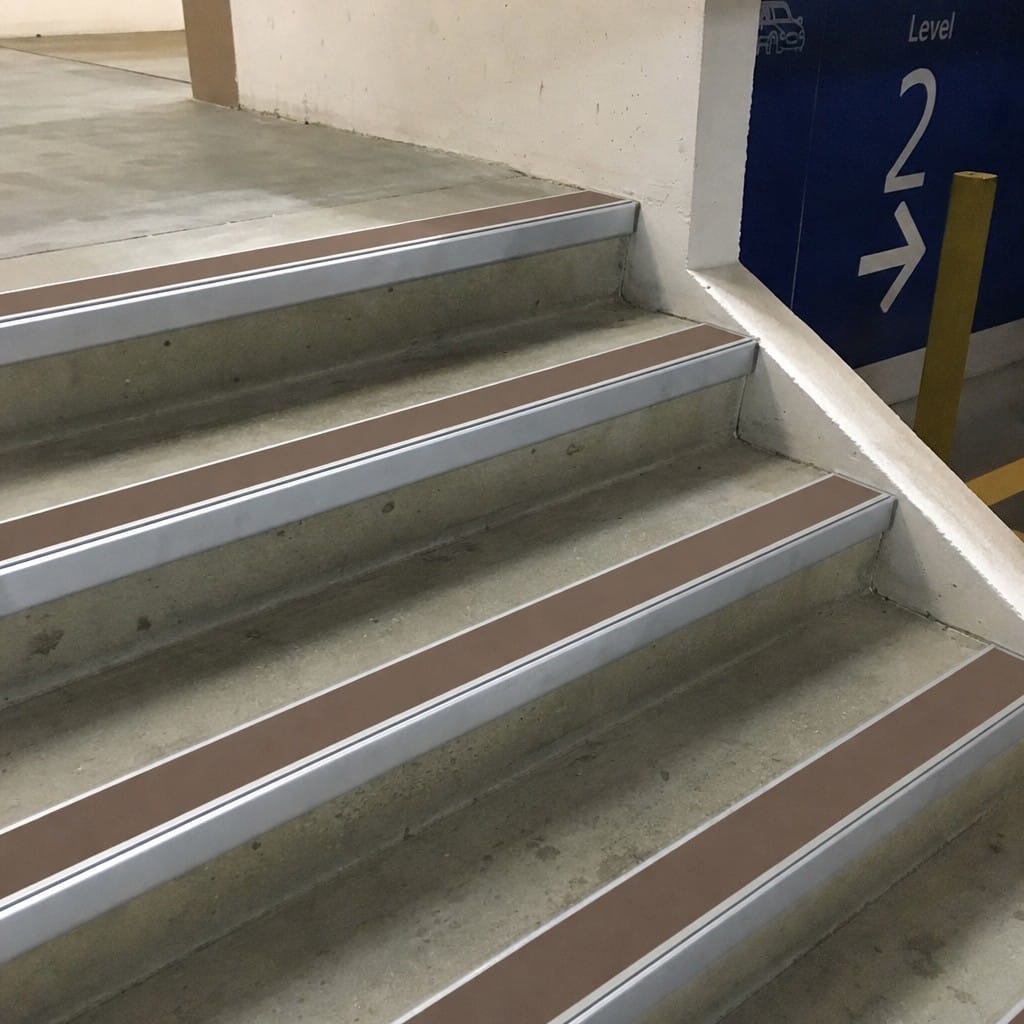 Customer photo review of Rake Back Stair Nosing 2.75m 70mm Tread Anti Slip Vinyl
