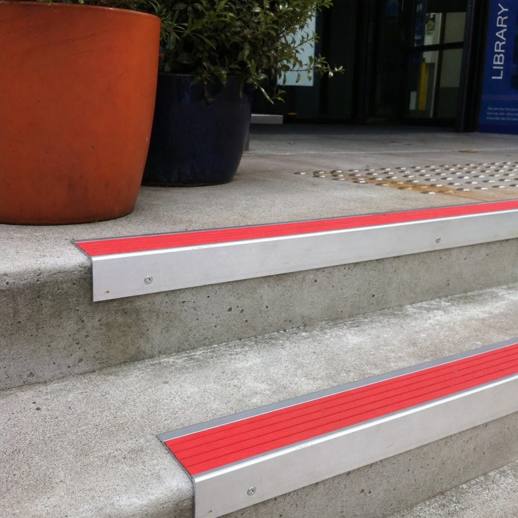 Customer photo review of Aluminium Stair Nosing 66x55mm Raked Back, 1m and 2m Stock Lengths