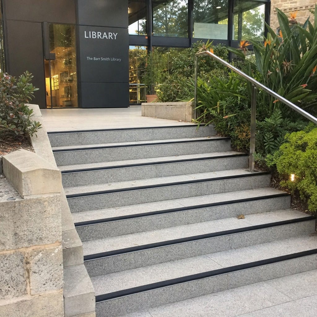 Customer photo review of Aluminium Stair Nosing for Tiled Steps 30mm Tile-In, Anti-Slip PVC Tread, 2.5m