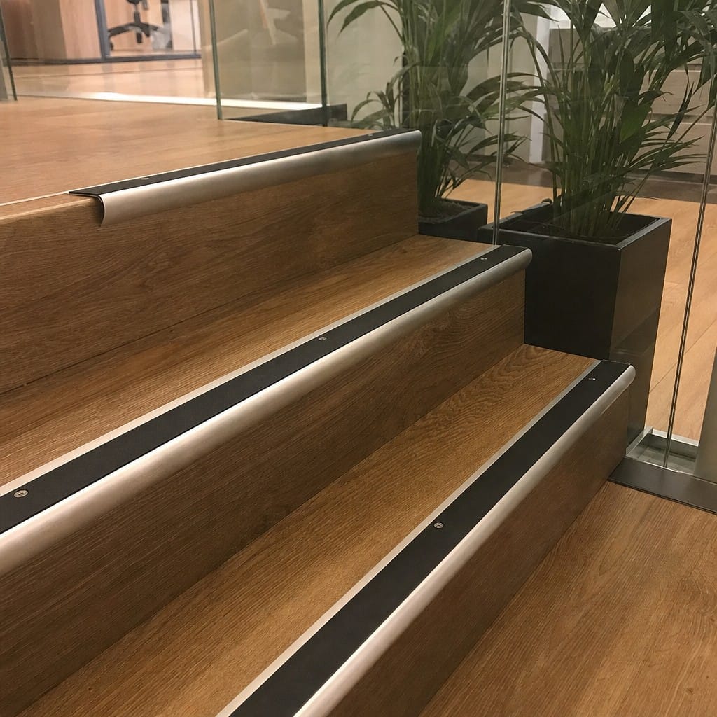 Customer photo review of Semi-Rounded Bullnose Anti-Slip Stair Nosing 73 x 39mm | 8 Colours