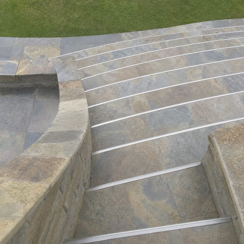 Customer photo review of Stainless Steel Tile-In Stair Nosing R9 | 26mm Narrow Profile | Replaceable Insert | 5 Colours