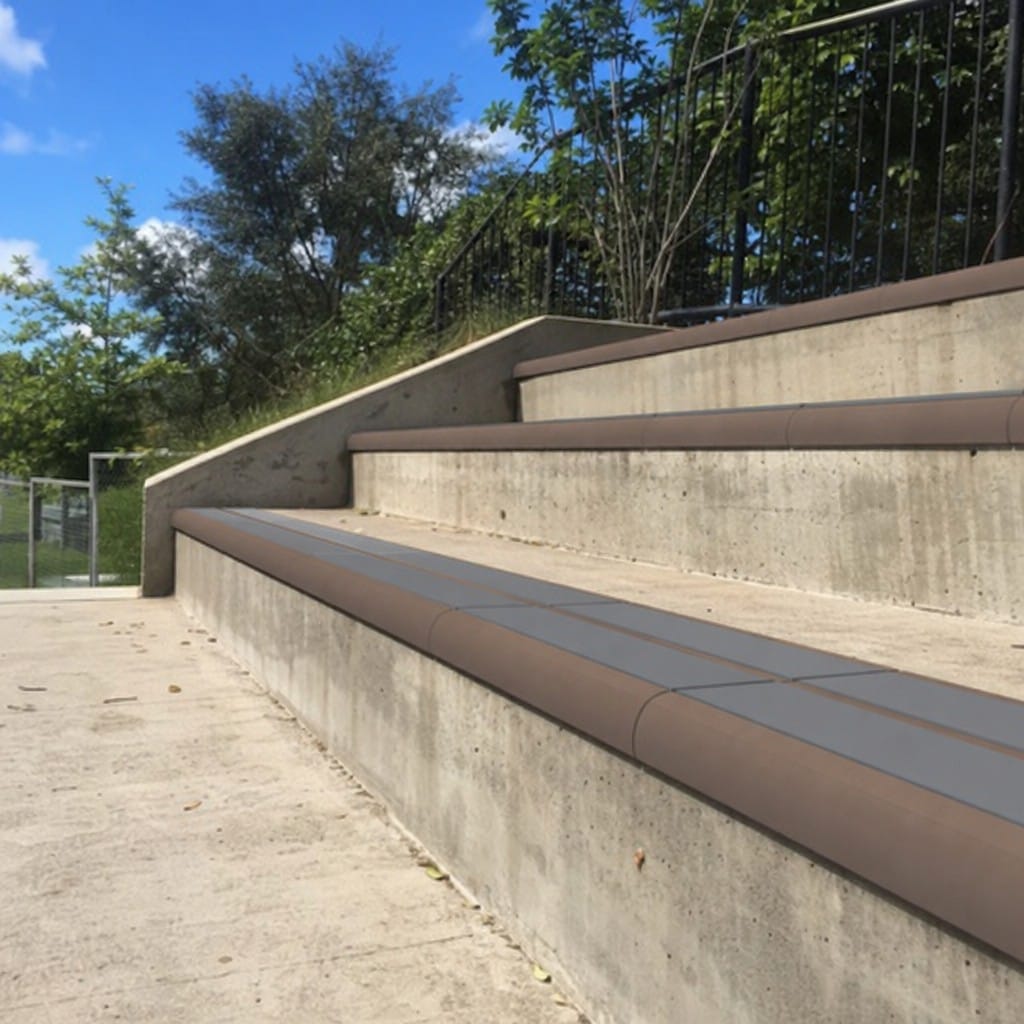Customer photo review of Bullnose Stair Nosing 2.75m Aluminium 53mm Double Insert