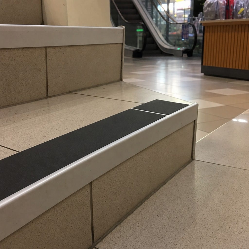 Customer photo review of Aluminium Stair Nosing 93x32mm Rakeback, Twin Anti-Slip Insert, 14 Colours