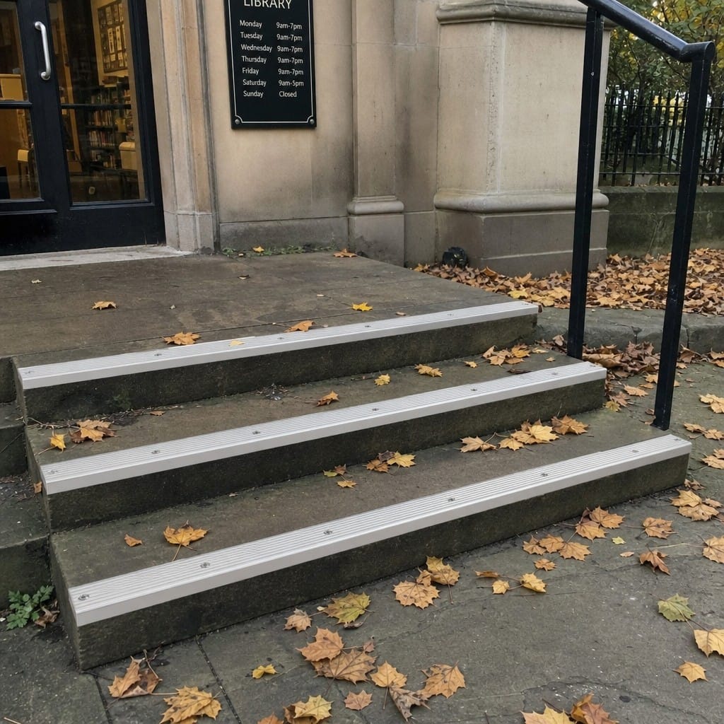 Customer photo review of Anodised Aluminium Non-Slip Ribbed Stair Nosing Edge Trim 40 x 20mm | 900mm & 2.7m Lengths | 5 Colours