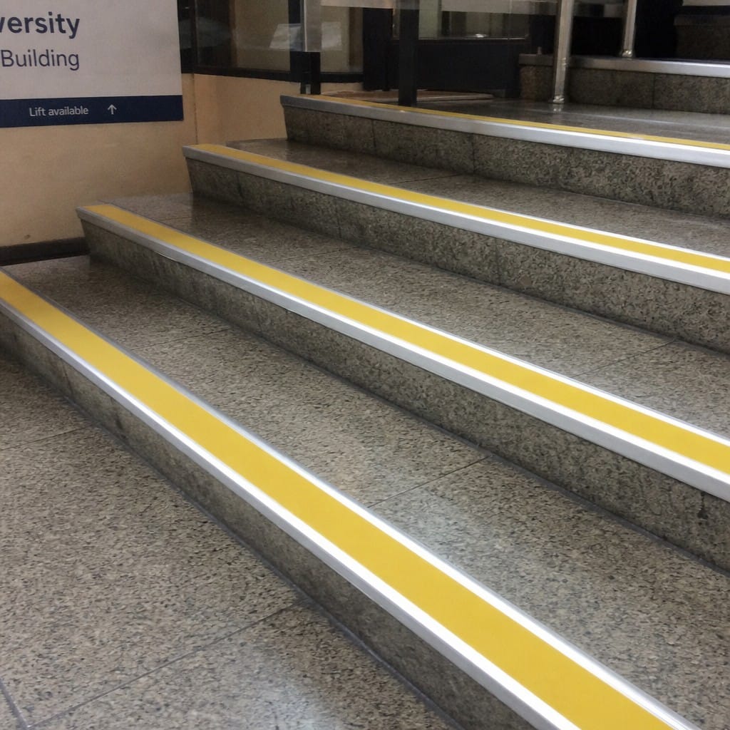 Customer photo review of Aluminium Stair Nosing 60x32mm Heavy Duty Rakeback, 11 Colours