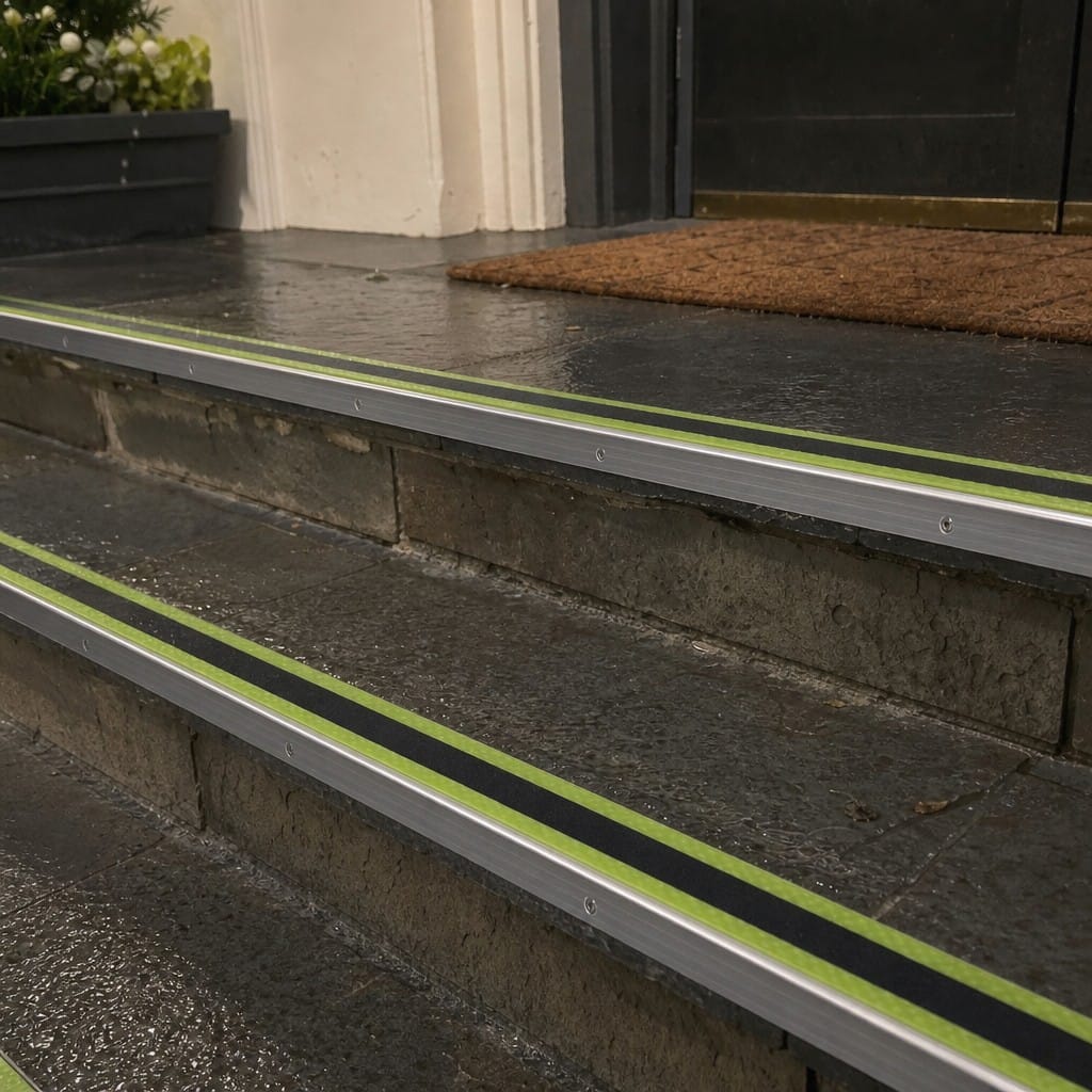 Customer photo review of Black Stair Nosing 10mm Aluminium Anti Slip Commercial