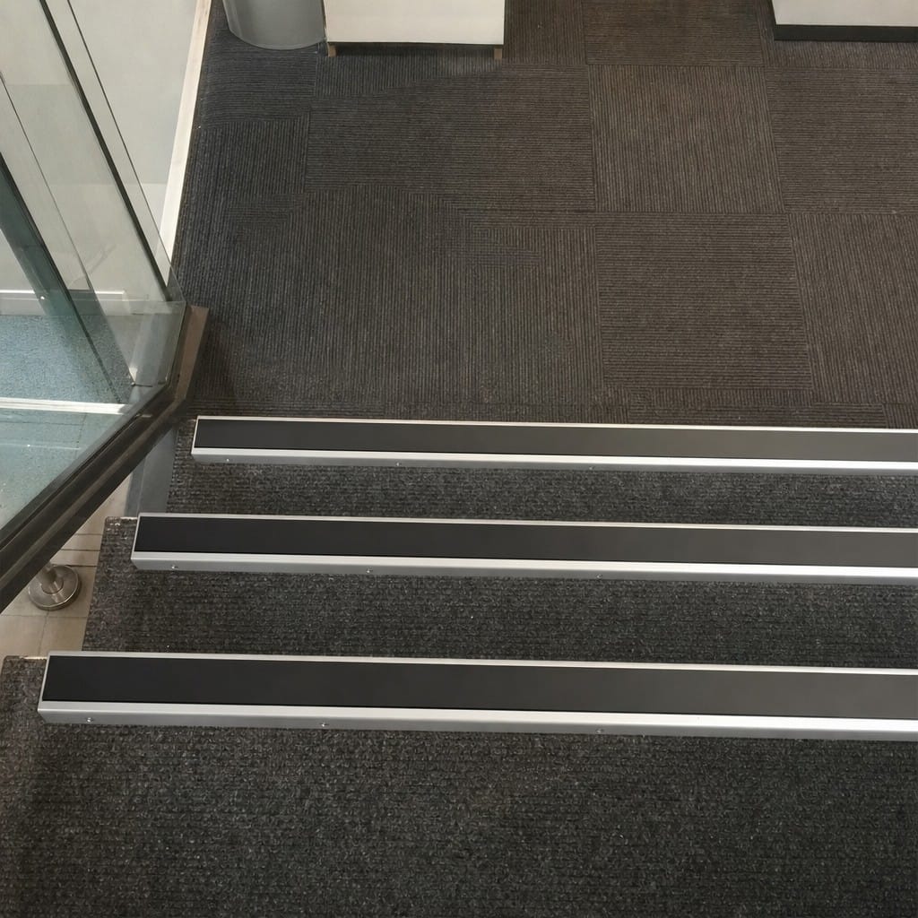 Customer photo review of Aluminium Stair Nosing 56x33mm Straight Edge Commercial, 4 Lengths