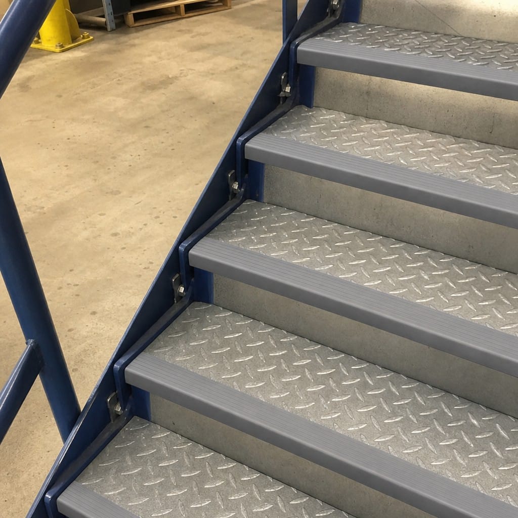Customer photo review of Self-Adhesive PVC Anti-Slip Stair Nosing Strip | 50mm | Grey & Black | 1m 3m 6m
