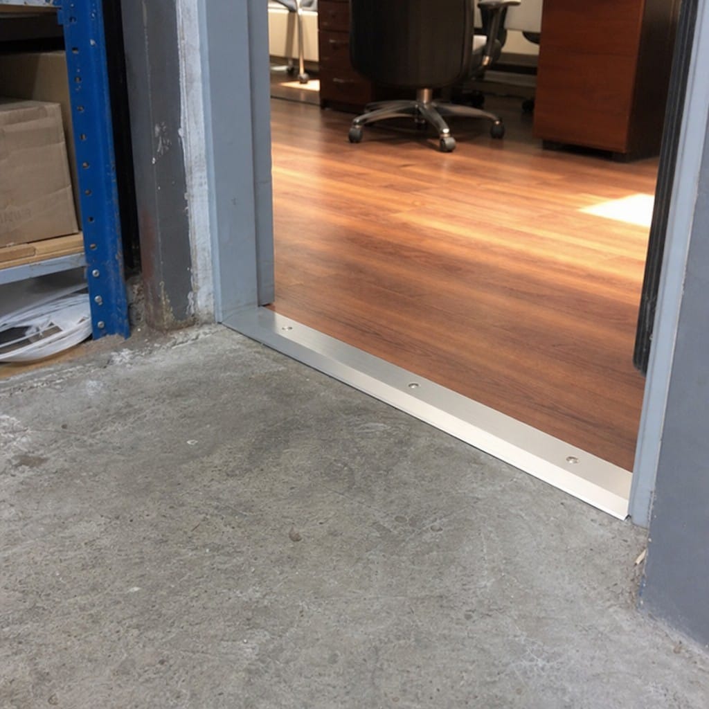 Customer photo review of Aluminium Ramp Threshold Strip 38mm Screw Fit, 3mm & 6mm Floors