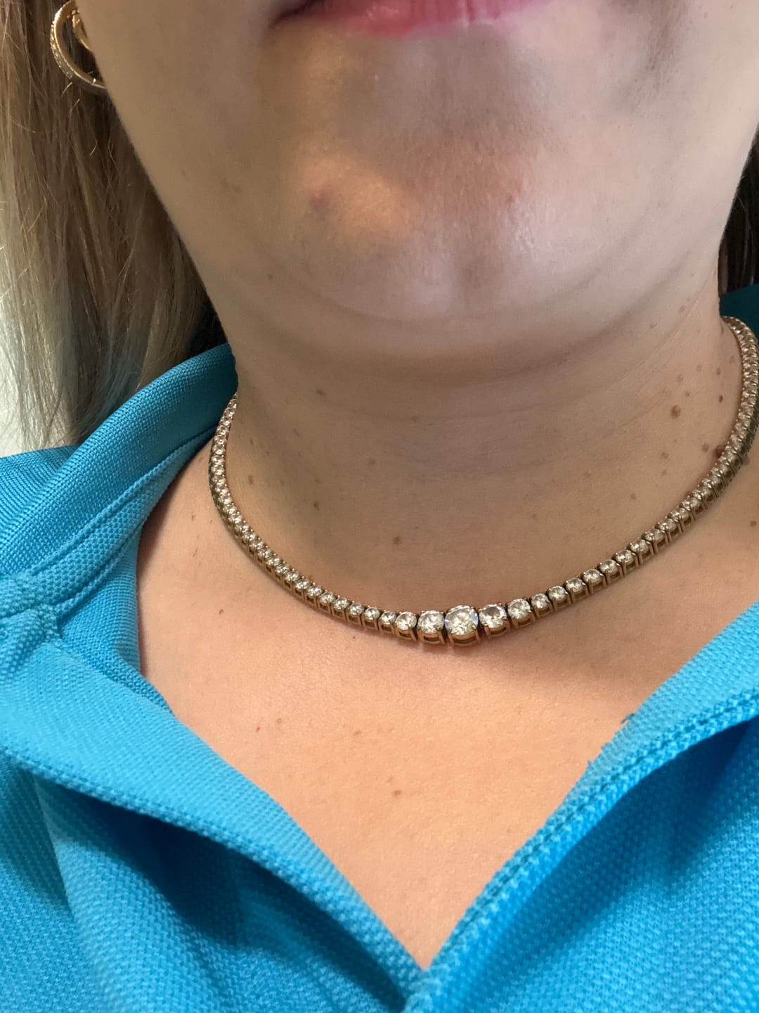 Customer photo review of Luxe Graduated Tennis Necklace