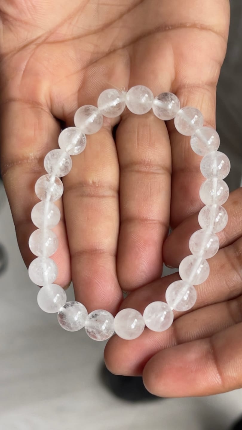 Customer photo review of Natural Clear Quartz Crystal Bracelet | Vastu Remedy for Meditation & Focus | 8 mm Beads