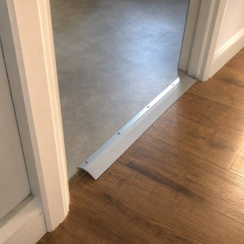 Customer photo review of Transition Strip 43x10mm Aluminium Self Adhesive Ramp Profile