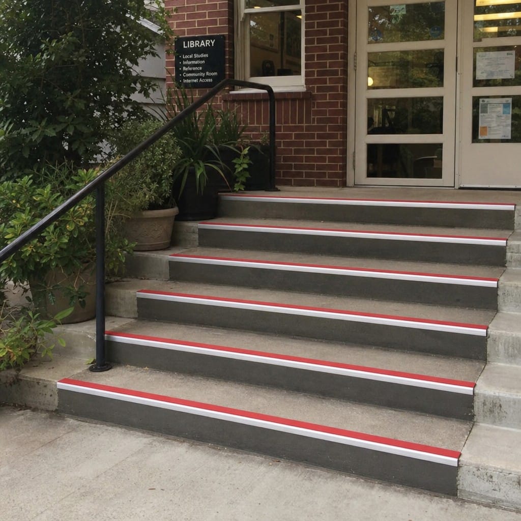 Customer photo review of DDA Compliant Stair Nosing 56x32mm Aluminium Indoor Outdoor