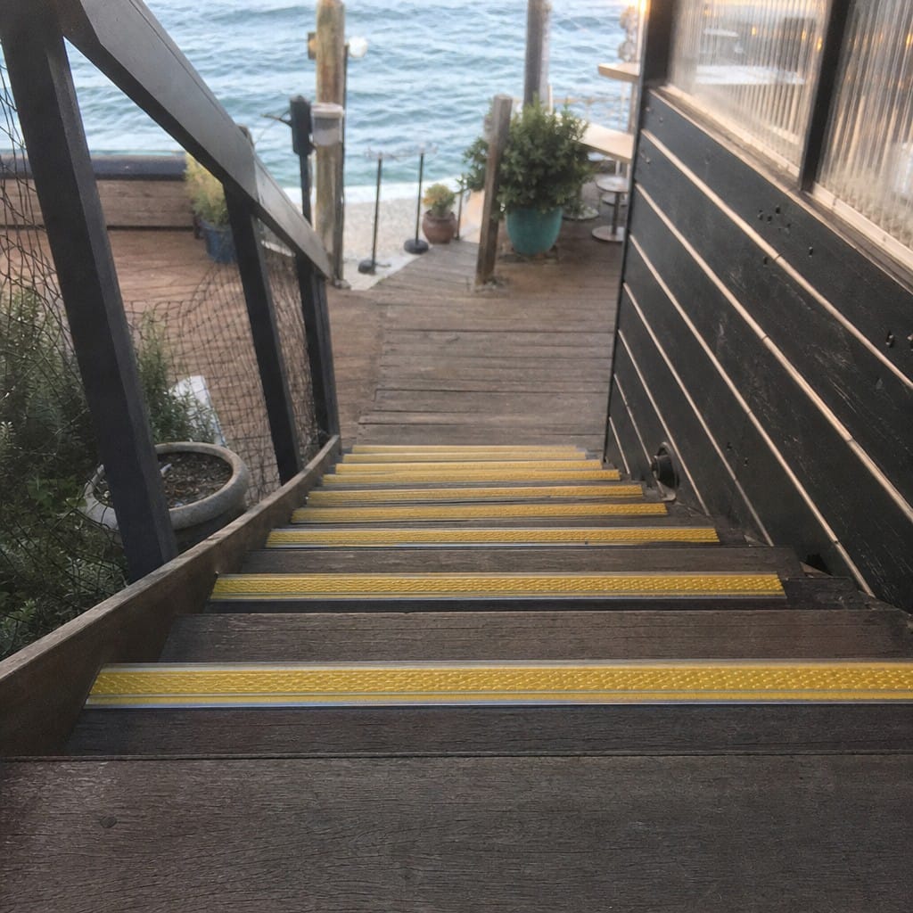 Customer photo review of Anti Slip Stair Nosing 91x35mm Aluminium Double Anti-Slip Insert