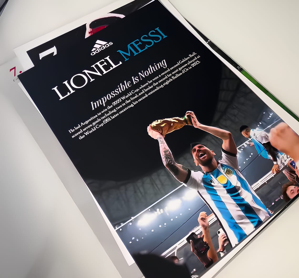 Customer photo review of Lionel Messi 'Impossible' World Cup Poster