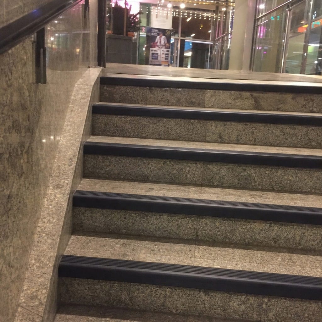 Customer photo review of Anti Slip Stair Nosing 70x40mm Flexible PVC Strip, Black or Grey